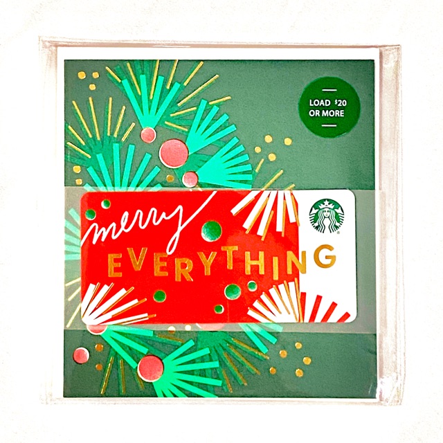 Merry Everything ชุดการ์ดอวยพรการ์ด Starbucks กระดาษรีไซเคิล วันหยุด 2019 การ์ดอวยพร