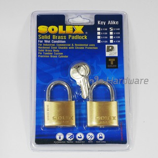 กุญแจ Solex รุ่นสปริง คอสั้น ขนาด 40 มม แพ็คคู่ กุญแจสปริงอย่างดี กุญแจโซเล็กซ์ แม่กุญแจ กุญแจล็อคบ้าน B63-05