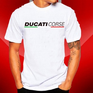 Ducati Corse เสื้อยืดลําลองสําหรับผู้ชายผ้าฝ้าย 100% แขนสั้นขนาดพลัส