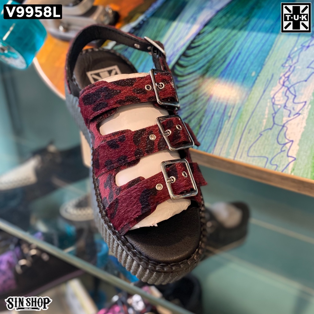 TUK V9958L รองเท้ารัดส้น สี burgundy