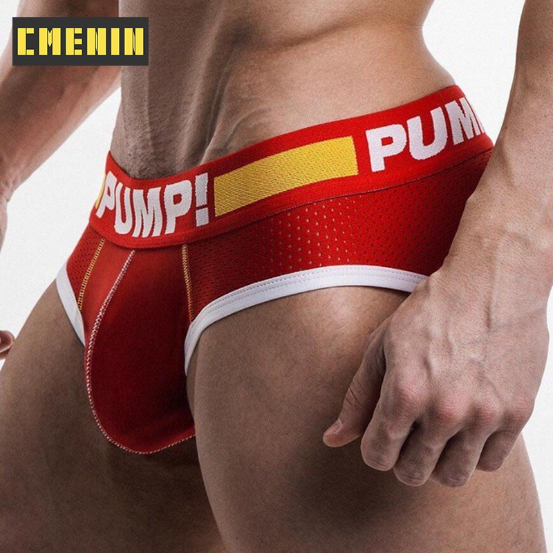 กางเกงชั้นใน เอวต่ำ แบบระบายอากาศ พิมพ์ลายอักษร PUMP สำหรับผู้ชาย