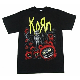 เสื้อยืดผ้าฝ้ายพิมพ์ลายขายดี Korn เสื้อยืดลําลอง แขนสั้น พิมพ์ลาย Red Creatures สีดํา สําหรับเด็กผู้ชาย