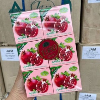 (ยกโหล 12 ก้อน) JAM สบู่แจม สบู่ทับทิม ผสมกลูต้า และ คอลลาเจน สบู่ก้อน สบู่สมุนไพร สบู่ทับทิม ขนาด 65 กรัม