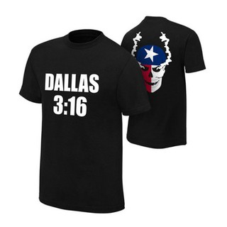 WWE เสื้อยืดมวยปล้ำ เสื้อยืด จัดส่ง 2-3 วัน Stone Cold Steve Austin Dallas 3:16