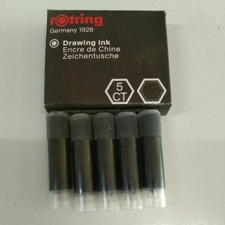 หมึกรอตติ้ง Rotring 5 หลอดสีดำ