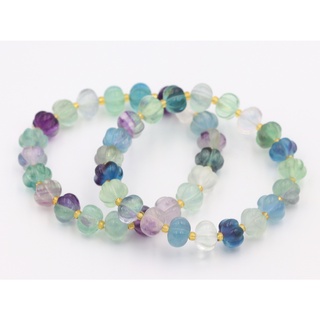 กำไลฟลูออไรต์ (Fluorite) แกะฟักทอง 10 มม.