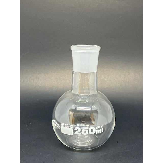 ขวดก้นแบน แบบตั้งได้  Flat Bottom Flask S29/32 100 ML 250ML 500ML แบบมีข้อต่อ ยี่ห้อ GLASSCO ประเทศอังกฤษ พร้อ