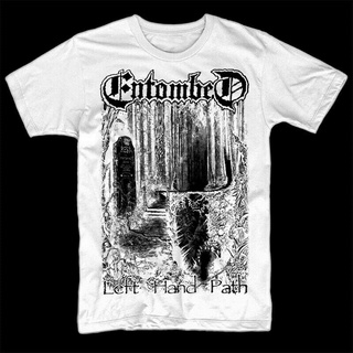 Entombed - เสื้อยืด ลายมือซ้าย โลหะ Death สีขาว