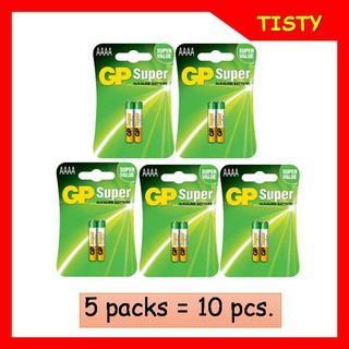 5 Packs = 10 ก้อน GP Orignal Super Alkaline Battery ถ่านอัลคาไลน์ AAAA,4A,LR8D425,E96