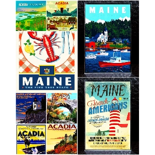 แม่เหล็กติดตู้เย็น เมน อเมริกา อะครีลิค 2×3 นิ้ว ของฝาก ของที่ระลึก Souvenir Acrylic Fridge Magnet USA State Maine 2x3"