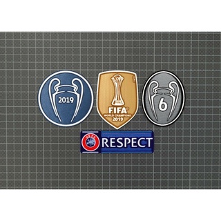 อาร์ม กำมะหยี่ Patch UEFA Champions League Winners 2019, 6 Times &amp; FIFA World Club Patches Liverpool