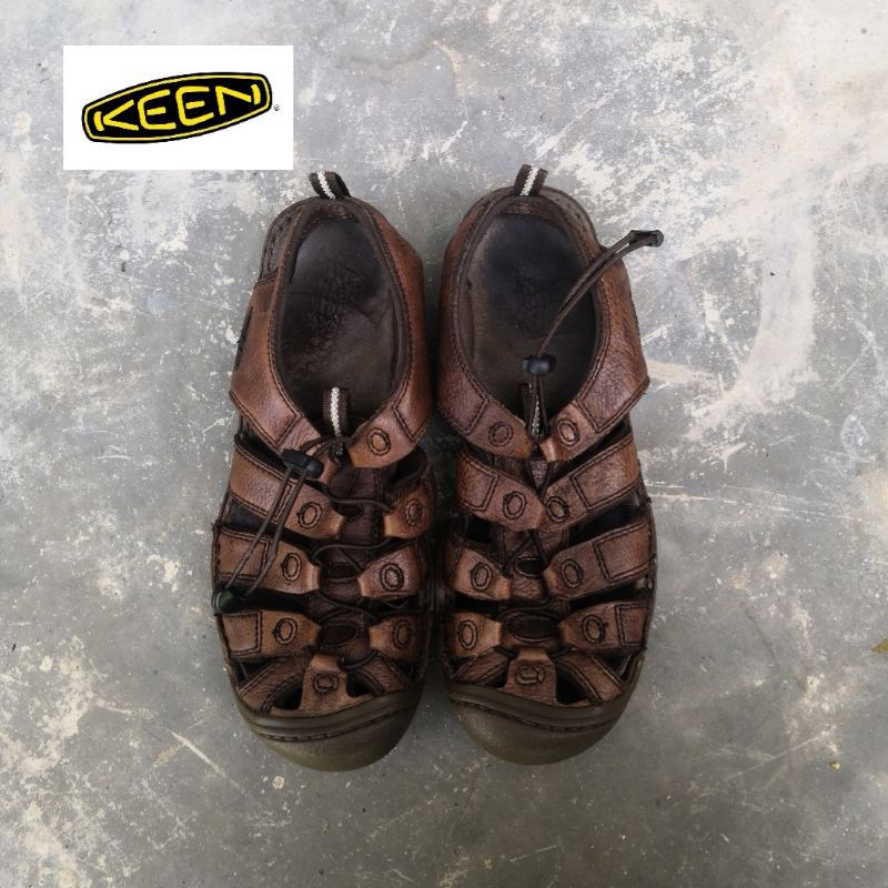 รองเท้า​ Keen​ Brown Leather​ Sandal​ ของแท้​ มือสอง