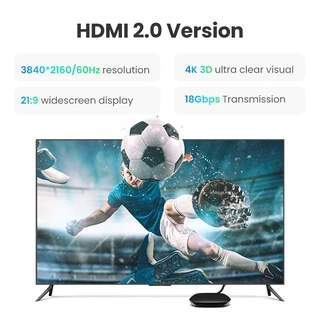 Ugreen สาย HDMI 4K HDMI 2.0 ตัวผู้ เป็น ตัวผู้ อะแดปเตอร์ HDMI ความเร็วสูง สําหรับ PC TV