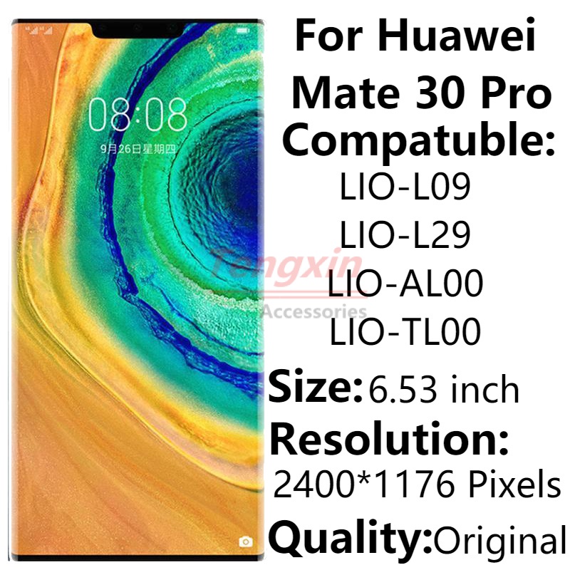 อะไหล่หน้าจอสัมผัสดิจิทัล LCD 6.53 นิ้ว สําหรับ Huawei Mate 30 Pro 5G LIO-L09 L29 AL00 TL00