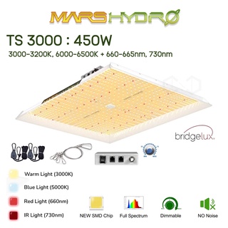 [ส่งฟรี] Mars Hydro ไฟปลูกต้นไม้ LED MarsHydro Mars TSW3000 LED Full Spectrum Hydroponic LED Grow Light Bar TS3000 450W