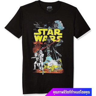 เสื้อยืดอินเทรนด์ผู้ชายอินเทรนด์ผู้หญิงสตาร์วอร์ส ผู้ชาย Star Wars Mens Rebel Clic Graphic T-Shirt discount เสื้อยืดคอก