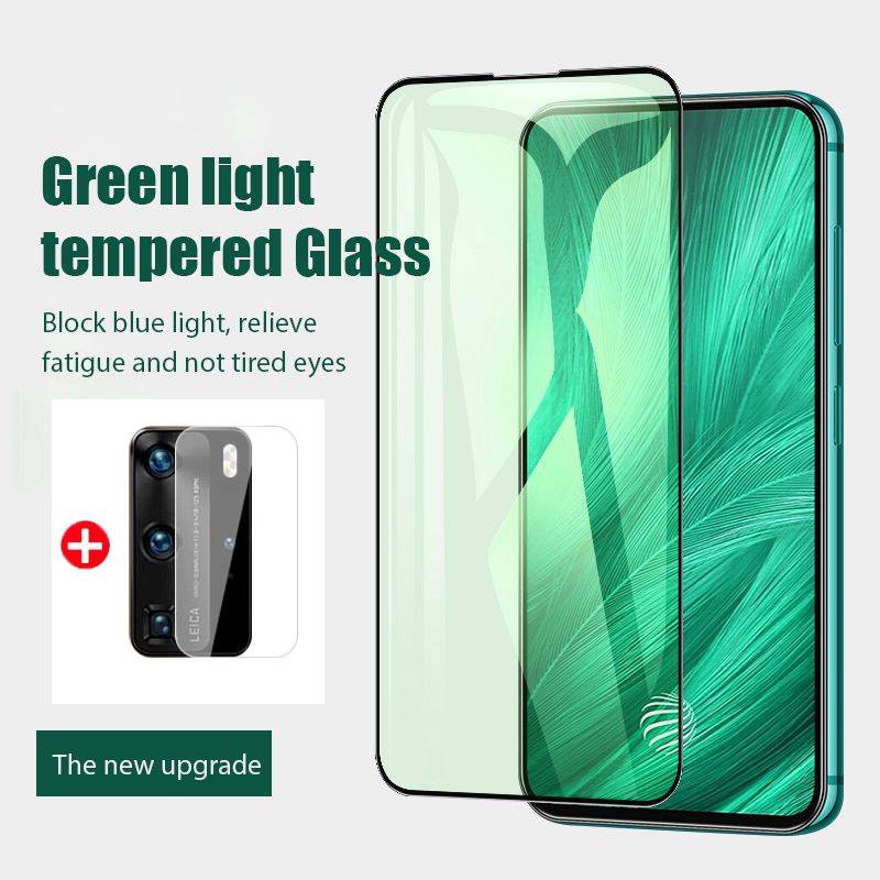 2-in-1 สีเขียว Anti Light Eyes Protection กระจกนิรภัย Huawei Nova 8SE 7 7SE 6se 7i 5T 5 5i 4E 3i 3 3