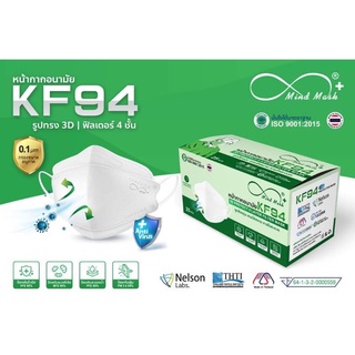 หน้ากากอนามัย KF94 ป้องกัน pm2.5 ยี่ห้อ Mind Mask &lt;3D PROTECT 4 LAYER FILER MASK&gt; 😷