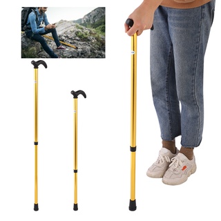 Sporting Fitness Aluminum Alloy Telescopic Ultra Lightweight Anti-Skid Walking Cane Stick Trekking Pole