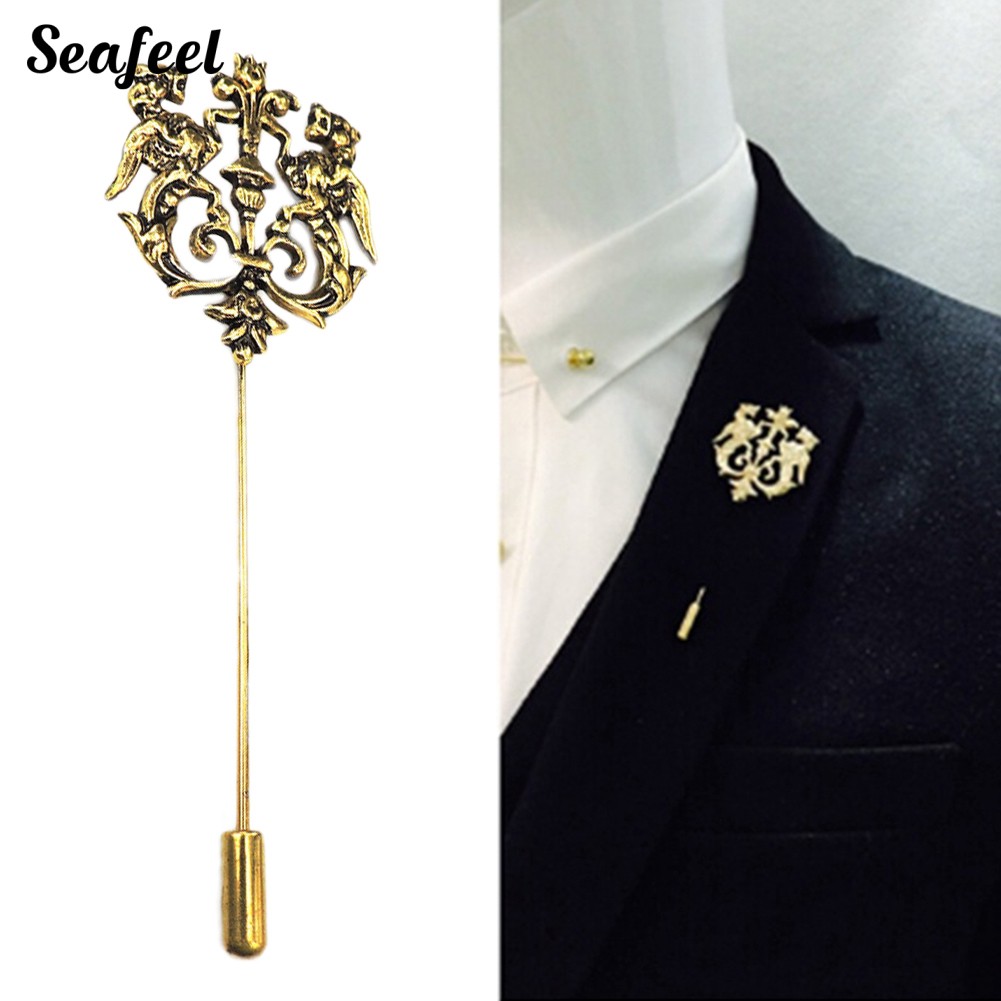 Sf ✥Vintage Men Hollow Double Lion Brooch Pin Lapel Clip Party Jewelry Gift  | Shopee Thailand