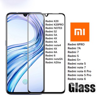 เต็มจอ Xiaomi MI Redmi NOTE 6 7 8 9 10 10S 7A  9A 9i 8T 9T K20 K30 K40 Pro Plus Prime Ultra 4G 5G ปกป้อง ฟิล์ม กระจกนิรภัย ป้องกันจอ 9D สีดำ