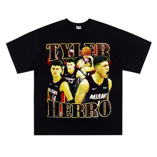 แขนสั้นcrew neck[Yootaaa] เสื้อยืดแขนสั้น ผ้าฝ้าย ทรงหลวม ลาย NBA Tyler Herro Miami แฟชั่นสตรีท สไตล์ฮิปฮอป 2022S-XXXXL