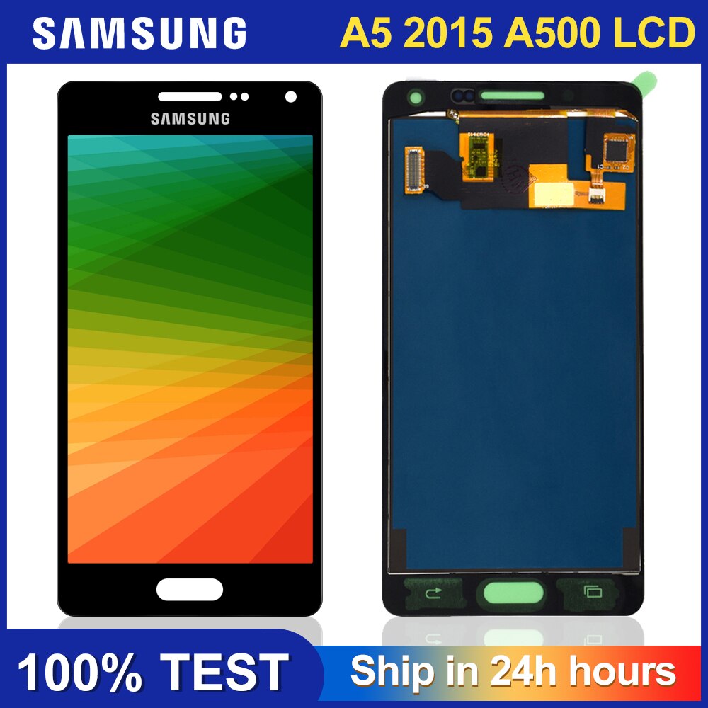 อะไหล่หน้าจอสัมผัสดิจิทัล LCD TFT 100% แบบเปลี่ยน สําหรับ Samsung Galaxy A5 2015 A500 A500F A500M