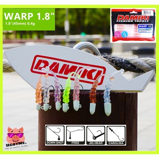 (12 ชิ้น/แพ็ค) Damiki เหยื่อยางขนาดเล็ก สีเรืองแสง Warp 1.8" สำหรับตกปลาแบบอาจิ และตกปลาล่าเหยื่อทั่วไป