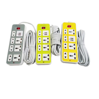 โปรโมชั่น : ปลั๊กไฟ ปลั๊กพ่วง ปลั๊กสามตา ปลั๊ก มี USB รุ่น NO 1524 ยาว 3  5  8 เมตร หลายช่อง
