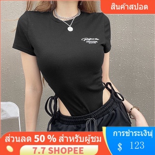 ♡︎ พร้อมส่ง ♡︎ เสื้อน่ารัก ♡︎ 9.9 shopee crop tops ❤“พร้อมส่ง”❤❤“พร้อมส่ง”❤[***] ชุดจั๊มสูท ผูกเชือกด้านข้าง พิมพ์ลายตัวอักษร