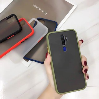 เคสหลังด้านขอบสี OPPOA12 มี6สี รุ่น A3s A5s A7 F9 F11pro reno2f Realme5 A52020 A92020 เคสออปโป้ A31 A92 ผิวด้านกันกระแทก