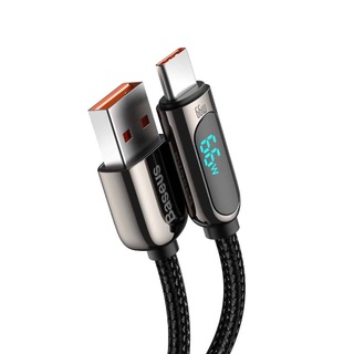 Baseus สายชาร์จเร็ว 66W Display Fast Charging Data Cable USB to Type-C 6A สายชาร์จ usb cable