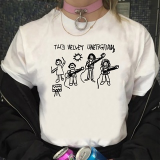 เสื้อยืดผ้าฝ้ายCOTTON เสื้อยืด ผ้ากํามะหยี่ พิมพ์ลายอนิเมะ The Velvet Underground 2022 y2k สีขาว สําหรับผู้ชายS-5XL