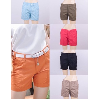 กางเกงขาสั้น ผู้หญิง กากี ผ้าคอตตอน คอมพ์ ลำลอง ตะเข็บคู่ BIRABIRA PS008 Hot Shorts