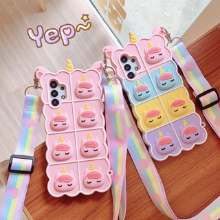 เคสโทรศัพท์มือถือ ยาง กันกระแทก ลายการ์ตูนม้า พร้อมสายคล้อง สําหรับ Samsung S21 S30 Plus Ultra S9 S10 S20 Plus Note 9 10 20 Plus Ultra 4G