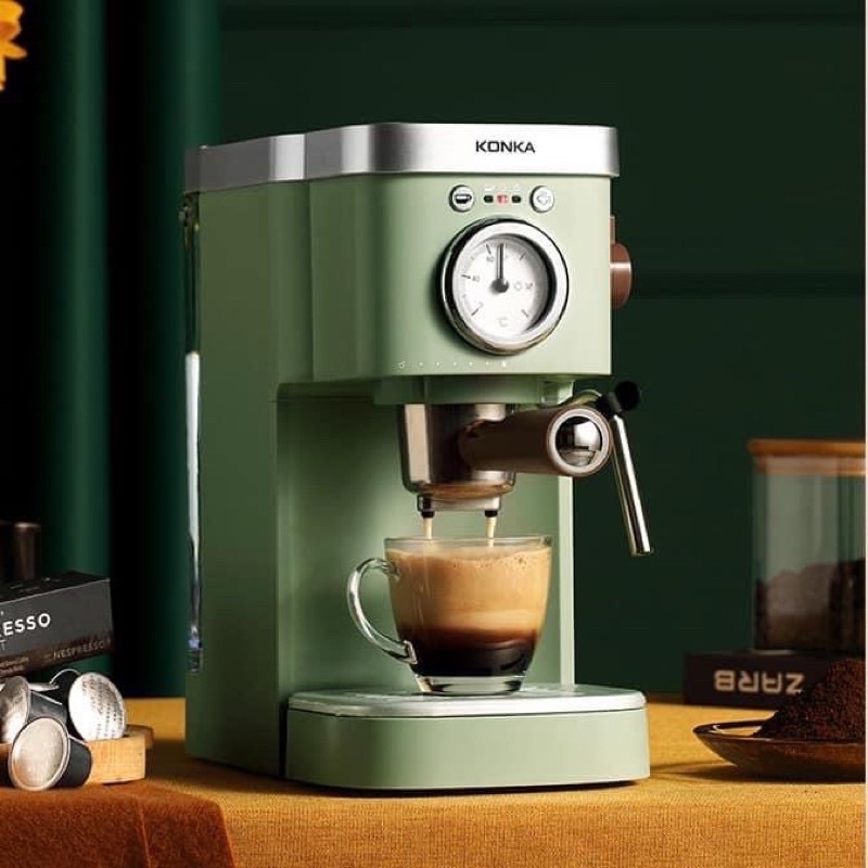 Coffee Maker เครื่องชงกาแฟ KONKA แรงดัน20บาร์ ชงเมล็ดกาแฟบด แคปซูล และมีเครื่องทำฟองนมในตัว