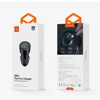 Mcdodo ที่ชาร์จในรถ USB C &amp; Qualcomm Quick Charge 3.0 จ่ายไฟสูงสุด 38W Car Charger (มีสินค้าพร้อมส่งค่ะ)