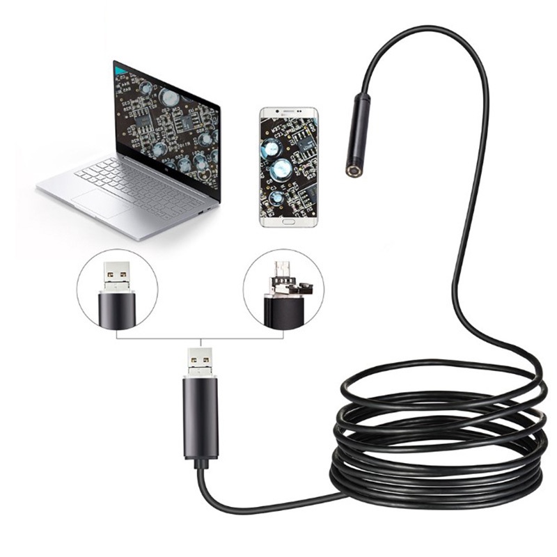 7mm 6 LED Endoscope Waterproof Borescope Inspection Camera For Andorid Phone