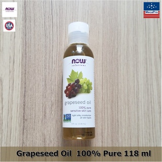 Now Foods® Solutions, Grapeseed Oil 118 mL น้ำมันเมล็ดองุ่นบริสุทธ์ 100% บำรุงผิวและเส้นผม