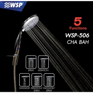 WSP ชุดหัวฝักบัวพร้อมสาย ปรับได้ 5 ระดับ CHA BAH รุ่น WSP-506 (สีโครม)