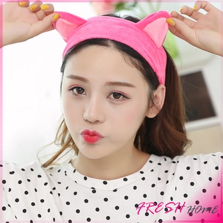 ที่คาดผมมล้างหน้า ที่คาดผมแต่งหน้า ที่คาดผมน่ารัก ยางรัดผมหูแมว Korean cat ear headband