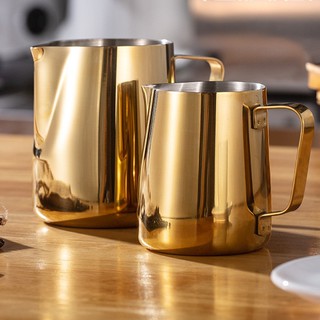 เหยือกตีฟองนม สีเงิน 350ml/600ml พิชเชอร์ ถ้วยตีฟองนม สแตนเลส Stainless Milk Pitcher