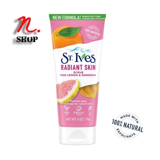 สครับ สูตรเพื่อผิวเรียบเนียนกระจ่างใส 170g. ST.Ives RADIANT SKIN PINK LEMON &amp; MANDARIN ORANGE FACE SCRUB 170g.