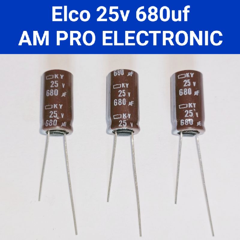 Elco 25v 680uf Elko 680uf 25v สีน้ําตาลทดแทนดั้งเดิม 25v 470uf.
