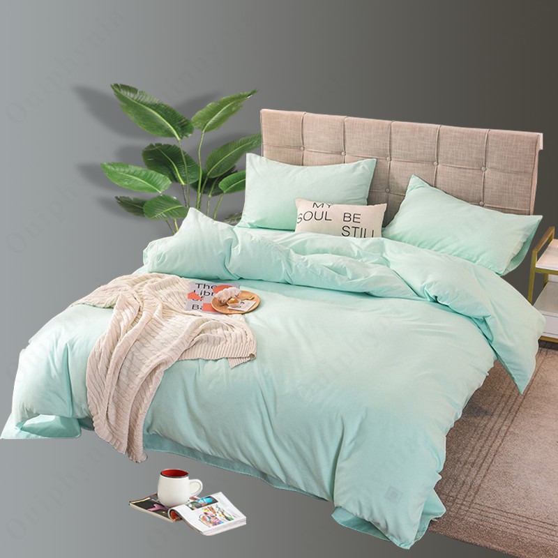 Brushed Fabric Flat Sheet Set Polyester Cotton Bedding set 3 or 4pcs