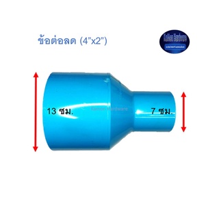 ข้อต่อลด ท่อน้ำไทย (4”x2”)Thai Pipe TS Reducing Socket ฟ้า 4x2