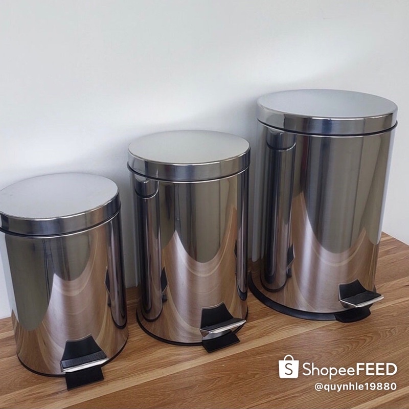 INONX VINAMOP FOOT PEDAL TRASH BIN - ROUND TRASH BIN 5L/12L/20