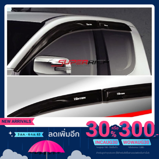 คิ้วกันสาดประตู สกรีน+ช่องแค๊บ อะคริลิคดำ TRITON 2015-22 (Open Cab)