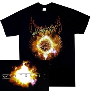 เสื้อยืดผ้าฝ้ายพิมพ์ลายแฟชั่น ขายดี เสื้อยืดลําลอง แขนสั้น พิมพ์ลาย Obscura Weltseele S M L Official Death Metal Band IL