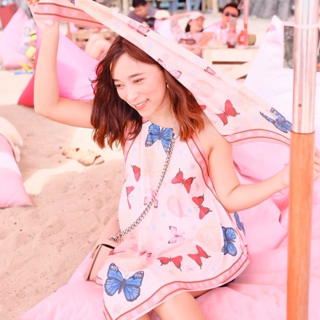 💓mayylody💓 ชุดเซต เดรส+ผ้าโพกผม ลายผีเสื้อ / ลายทางส้ม สุดฮิต 🦋🌷☀️💦ชุดไปทะเล ชุดเซ็ท ชุดเข้าเซต เดรส มินิเดรส ชุดผีเสื้อ - รูปที่ 2